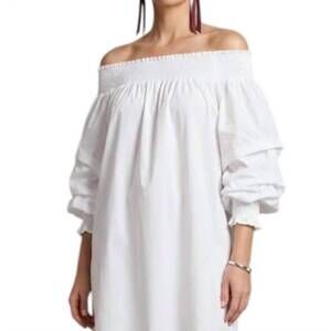 NEW KARA CHIC radiant off shoulder top in white